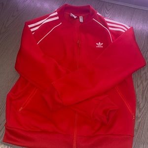 adidas red track suit women size medium